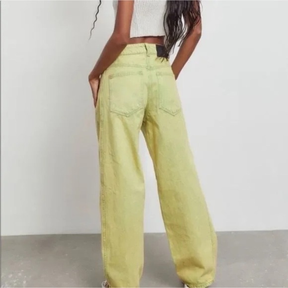 BDG High Rise Loose Baggy Lime Green Pants Size 24 NEW - Picture 2 of 9